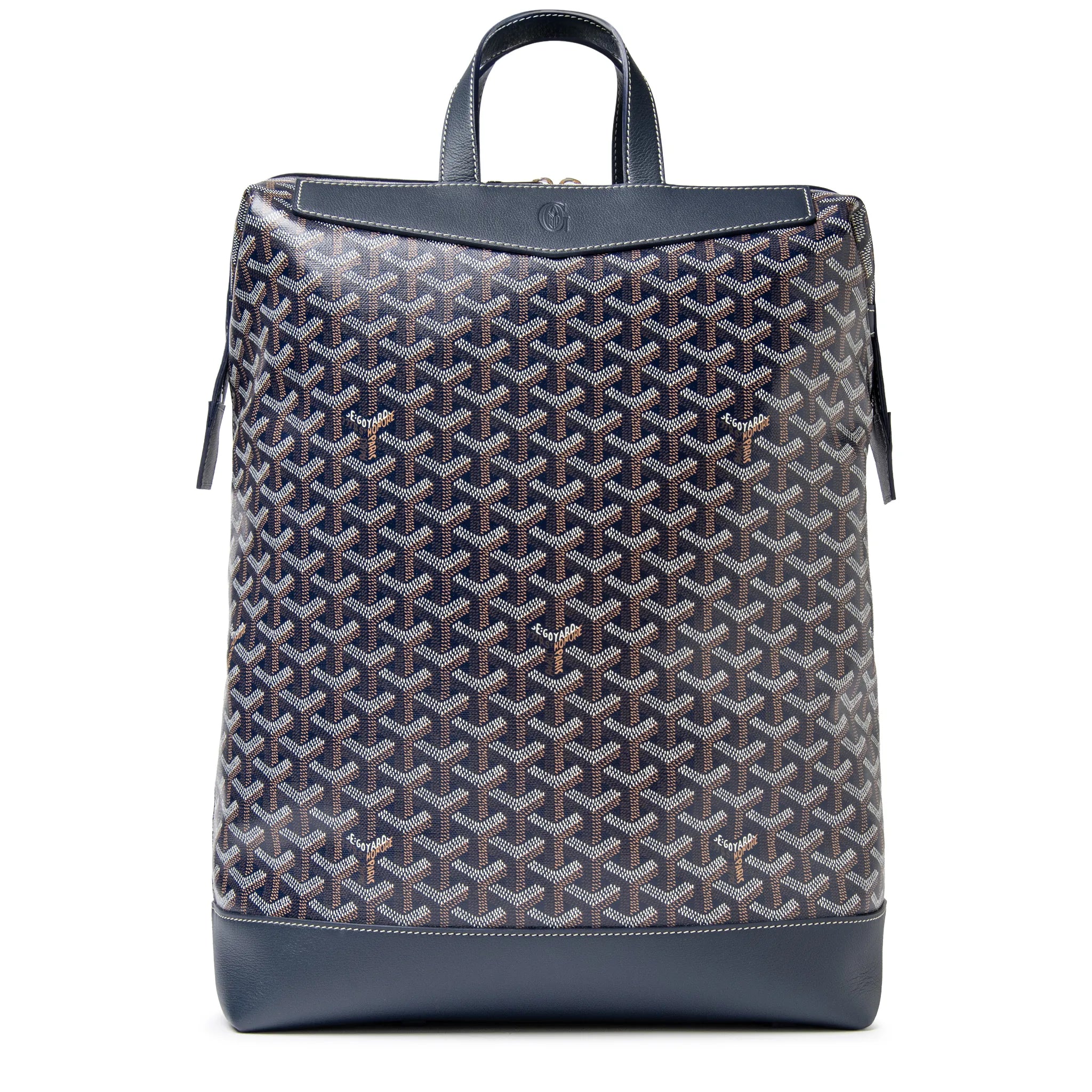 Front View of Goyard Navy Blue Cisalpin Backpack CISALPMMLTY12CL12P